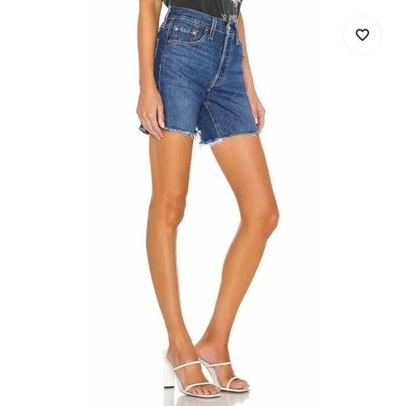 Levis 501 high rise Raw Hem Mom Denim jean shorts plus size 16W new!!! - Picture 3 of 9